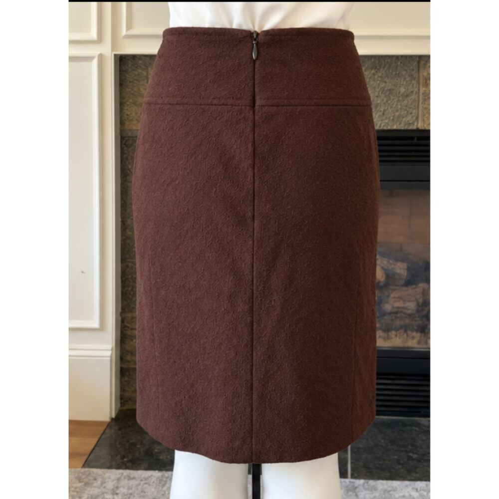 CHANEL Boutique Vintage 1998 Brown Wool Silk Lined Skirt Size 36 France - Picture 2 of 6